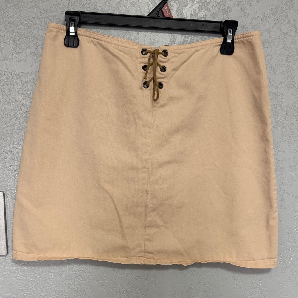 Joseph Beige Lace-Up Pencil Skirt